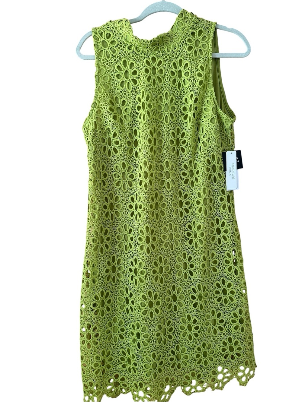 Sleeveless Lime Green Crochet Lace Shift Dress size 12 nwt